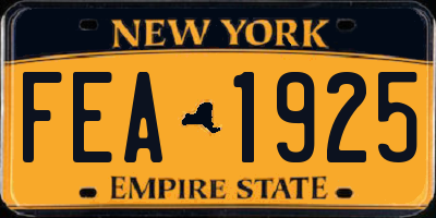 NY license plate FEA1925