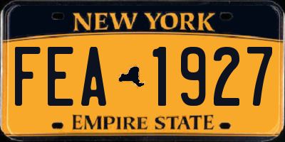 NY license plate FEA1927