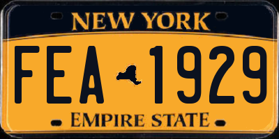 NY license plate FEA1929