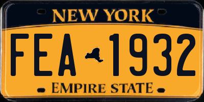 NY license plate FEA1932