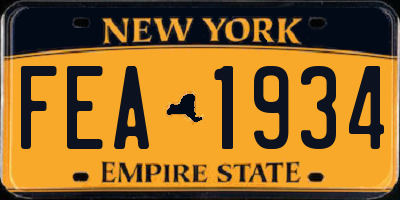 NY license plate FEA1934