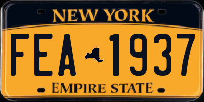 NY license plate FEA1937