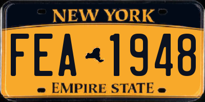 NY license plate FEA1948