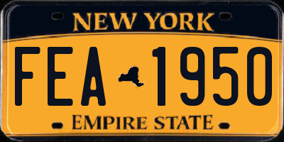 NY license plate FEA1950