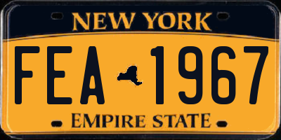 NY license plate FEA1967
