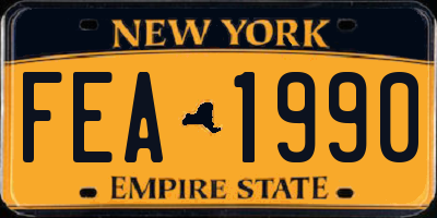 NY license plate FEA1990