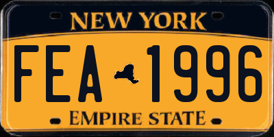 NY license plate FEA1996