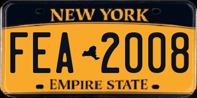 NY license plate FEA2008