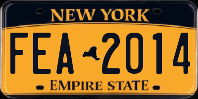 NY license plate FEA2014