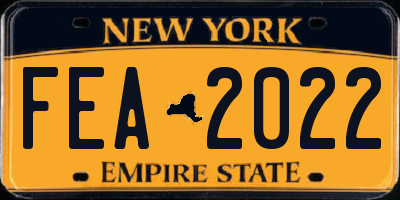 NY license plate FEA2022