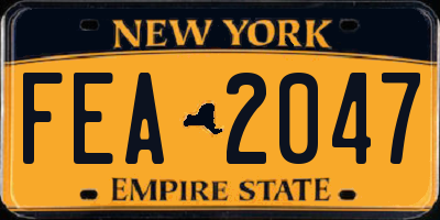 NY license plate FEA2047