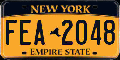 NY license plate FEA2048