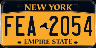 NY license plate FEA2054