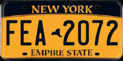 NY license plate FEA2072