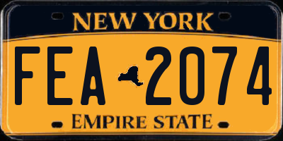 NY license plate FEA2074