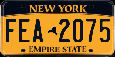 NY license plate FEA2075