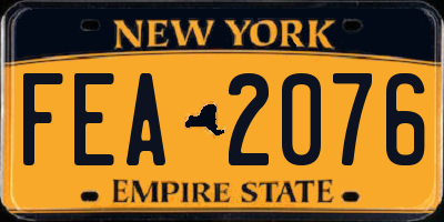 NY license plate FEA2076