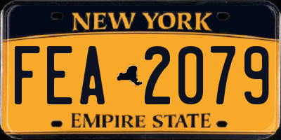 NY license plate FEA2079