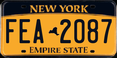 NY license plate FEA2087