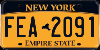 NY license plate FEA2091