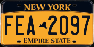 NY license plate FEA2097