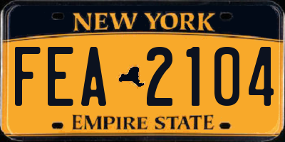 NY license plate FEA2104