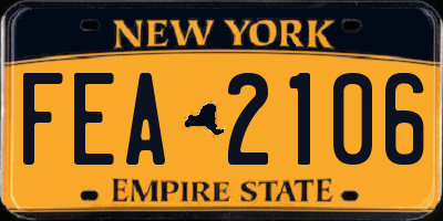NY license plate FEA2106