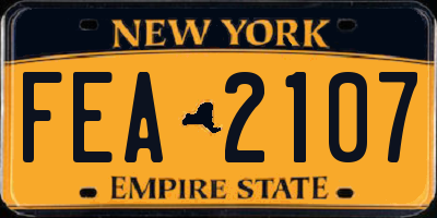 NY license plate FEA2107