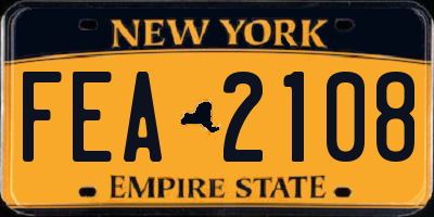 NY license plate FEA2108