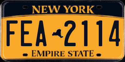 NY license plate FEA2114