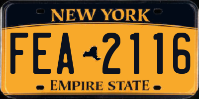 NY license plate FEA2116