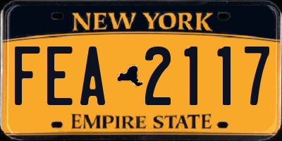 NY license plate FEA2117