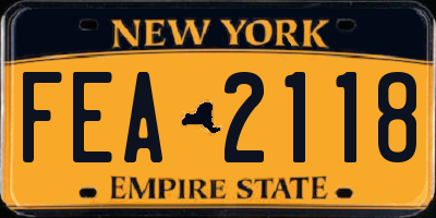 NY license plate FEA2118