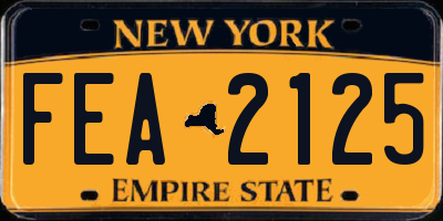 NY license plate FEA2125