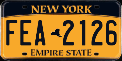 NY license plate FEA2126