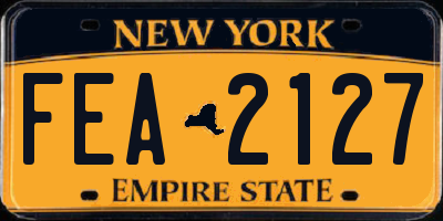 NY license plate FEA2127