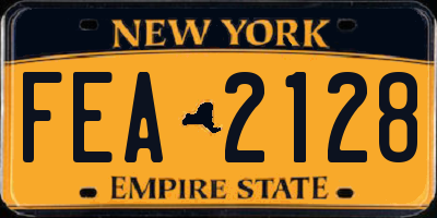 NY license plate FEA2128