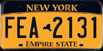 NY license plate FEA2131