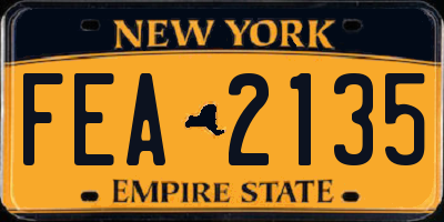 NY license plate FEA2135