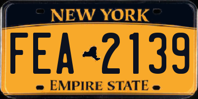 NY license plate FEA2139