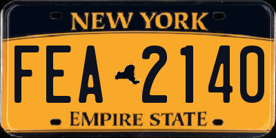 NY license plate FEA2140