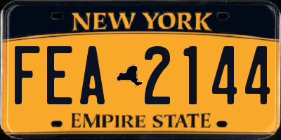 NY license plate FEA2144