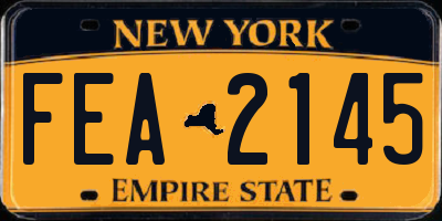 NY license plate FEA2145