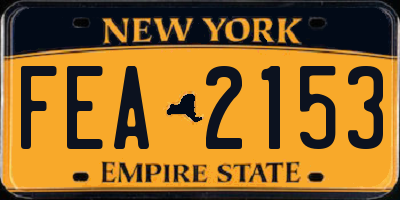 NY license plate FEA2153