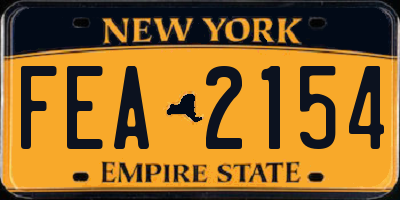 NY license plate FEA2154