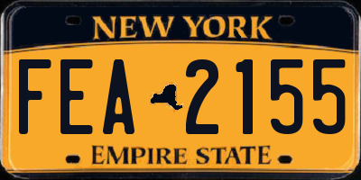NY license plate FEA2155