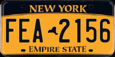 NY license plate FEA2156