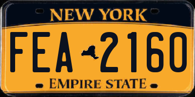 NY license plate FEA2160