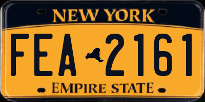 NY license plate FEA2161