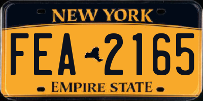NY license plate FEA2165